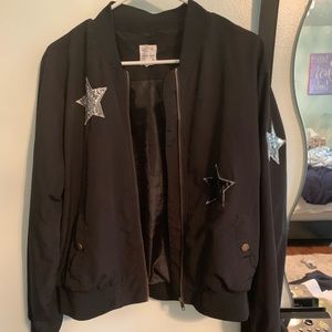 Black bomber jacket with stars